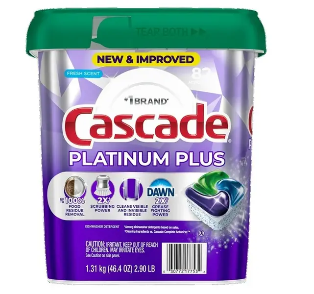 Cascade Platinum Plus Actionpacs Scented Dishwasher Cleaner - Fresh Scent, 82-Count Home Cleaning Products for Household Use