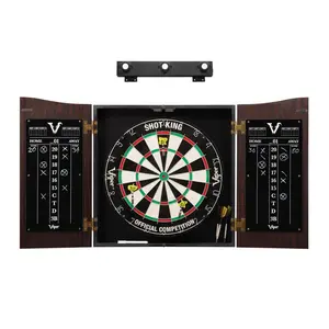 Viper Vault Cabinet with Shot King Sisal Dartboard & Shadow Buster Dartboard Lights Pro