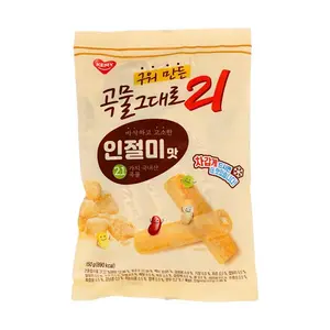 Kemy Food Korean 21 Grain Energy Bar - Crispy Rice Rolls with Brown Rice, Soy Powder Mochi Flavor, 150g Snack