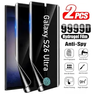 Two-Piece 999D Anti-Spy Water Gel Film for Samsung Galaxy S26 Ultra/s26+/s26 5g/S25 Ultra/S24 Ultra, Scratch-Resistant Screen Protector Soft Membrane Accessories