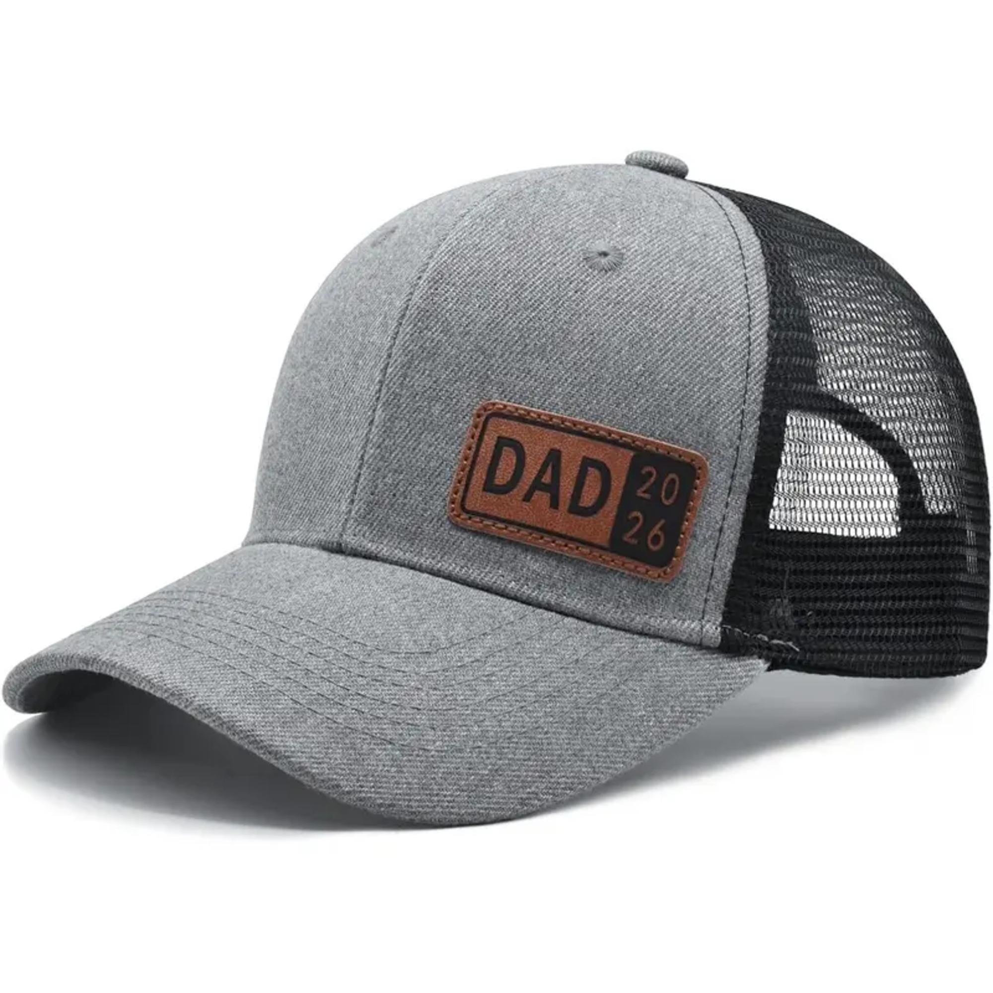 Dad Est 2026 Hat First Fathers Day Gift for New Dad Adjustable Papa Trucker Baseball Cap with DAD 2026 Patch Comfortable Fit and Stylish Design Personalized Dad Hat
