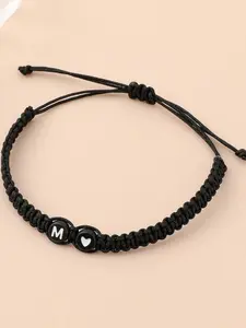 Single 26 English Letter Love Weaved Bracelet, Fresh Forest Style, Customizable Letters/Tight Weave Without Snagging, For Daily Commute Wear/Girlfriends' Personalized Gifts, Suitable for Young Girls Who Love Exclusivity, Letter Link Bracelet