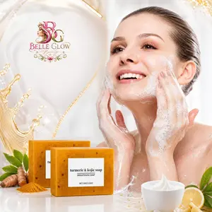 Belle Glow Beauty Turmeric Face & Body Soap Set - 2 Pcs, 3.53 Oz Bath & Body Cleanser for Beauty & Personal Care