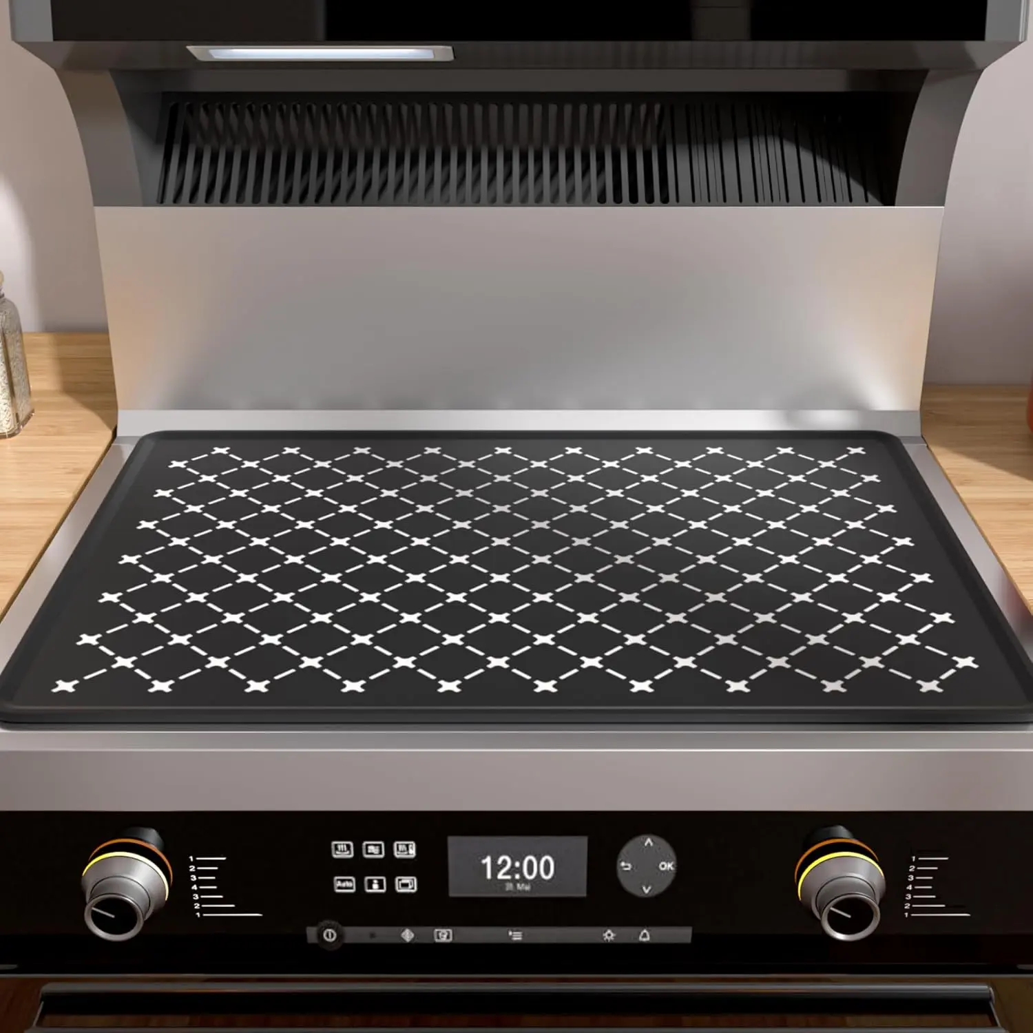 Stove Top Cover  - 30 x 21 inch Electric Stovetop Countertop Protector Mat - Glass Oven Induction Guard Mat - Cooktop Extra Space for Kitchen RV - Heat Resistant Dish Drying Mat