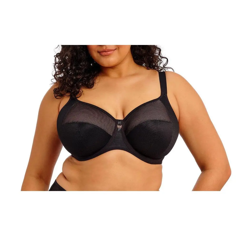 ELOMI KINTAI BANDED BRA: BLACK
