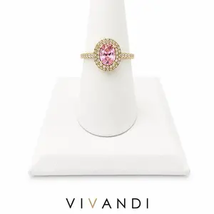 Vivandi Pink Oval Halo Ring