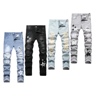 Men's Jeans Four Seasons Comfortable Casual Black light blue dark blue gray Pantalones Para Hombre Denim Pants Fathersdaygift jeans for men