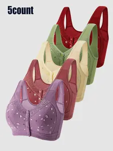 Women's Ditsy Floral Print Wireless Bra, Casual Comfortable Breathable Gym Sports Bra, Workout Bra, Yoga Bra, Ladies Lingerie for All Seasons, Womenswear