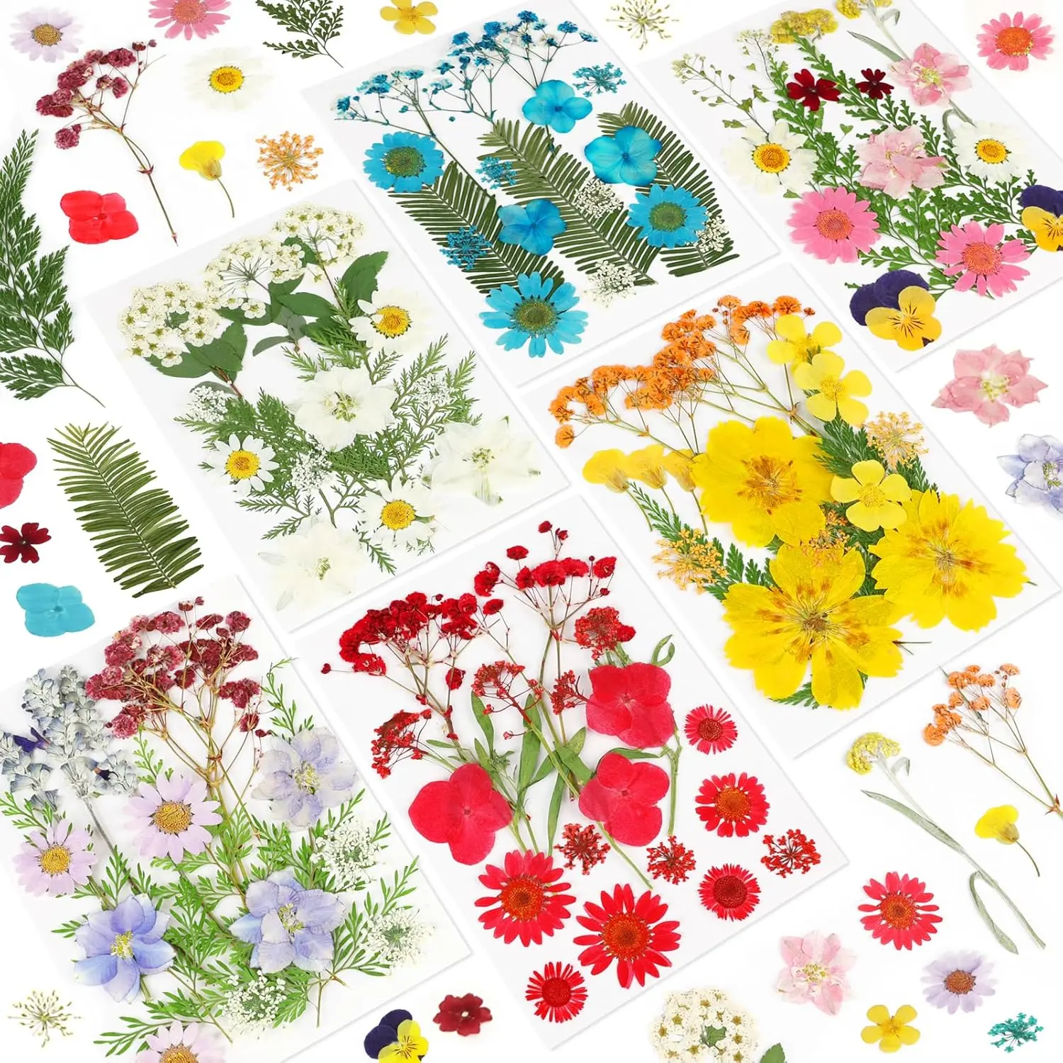 Dried Pressed Flowers for Resin, 103pcs Real Nature Dried Flowers for Crafts Bulk Dry Flowers Leaves Kit Used for Resin Molds Scrapbooking DIY Art Crafts Candle Soap Making Nails Décor