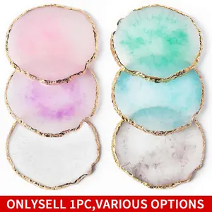 Resin Art Palette Makeup Mixing Palette Gold Edge Nail Art Tool Manicure Gel Design Nail Art Makeup Mixing Tray DIY