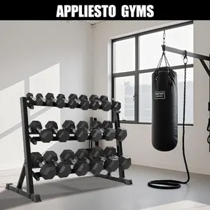 SAVEYOUR 1100LB Capacity Adjustable 3-Tier Dumbbell Rack for Home Gyms 36-Inch Base Model Storage Stand