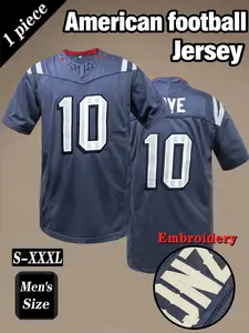 Men's Retro American football jersey, Lightweight Jersey, MAYE # 10 Embroidered breathable V-neck mesh rugby sportswear, hip-hop casual T-shirt, suitable for outdoor sports, game training, unisex