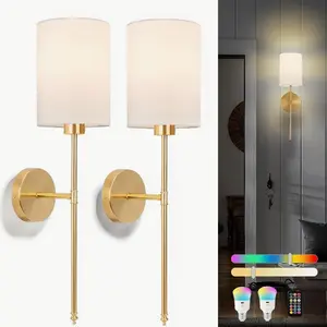 2-Piece Rechargeable Wall Lamp Set, Dimmable, Warm White/Natural White/Daylight/RGB Options, Wireless & Rechargeable, Perfect for Living Room, Bedroom, and Entrance