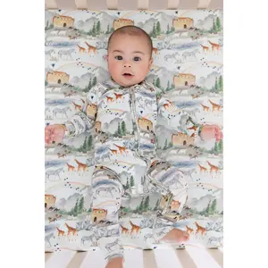 Noah's Ark Tiny Revival Baby Zipper Pajamas Sleepers–Hypoallergenic, Newborn to Toddler, Organic Bamboo Lyocell, Soft–Bible Clothing Ethical Craftsmanship