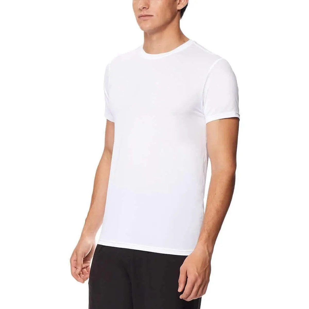 32 Degrees Men's Air Mesh Tee 4-Pack - Lightweight Stretchy Quick Dry Breathable Fabric in Black & White Colors