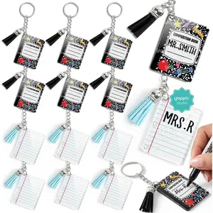 YOPPIX 12 Pcs Back to School Notebook Keychain Gifts Bulk Mini Note Book Keychain Teacher Appreciation Gift, Back to School Supplies