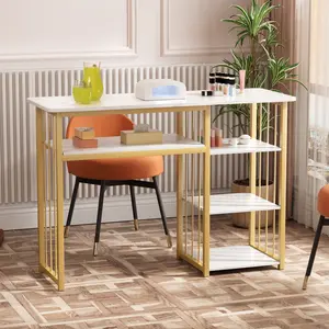 Nail Table Beauty Salon Professional Manicure Table Light Luxury Nail Table and Chair Set with Built-in Vacuum Cleaner Home Makeup Tables