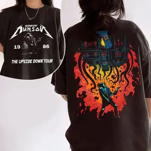 Retro Eddie Munson 2 sides Shirt, Eddie Upside Down Graphic T-shirt Sweatshirt Hoodie, ST5 Vintage Unisex Shirt, Gift Idea for Movie Fan, Retro Graphic Movie Tee