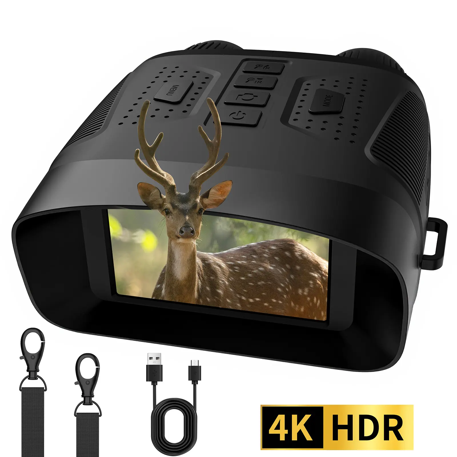 4K Night Vision Goggles with 3" Screen, 40MP Infrared Night Vision Binoculars for Total Darkness, 10x Zoom & 2600ft Range, 2600mAh Rechargeable Battery, Ideal for Hunting, Camping & Home Security