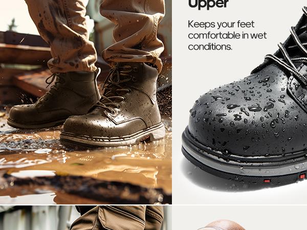 NORTIV 8 Men's Slip-resistant Steel-toe Work Boots