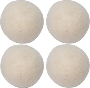 Wool Dryer Balls - Natural Fabric Softener, Reusable, Reduces Clothing Wrinkles and Saves Drying Time. The Large Dryer Ball is a Better Alternative to Plastic Balls and Liquid Softener. (Pack of 4)