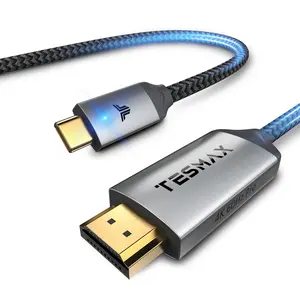 TESMAX USB C to HDMI Cable, USB Type C to HDMI Cable, Thunderbolt 3 Compatible with iPhone, MacBook Pro, iPad Air 4, iPad Pro 2020, MacBook Air, iMac, S20