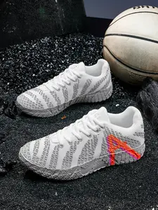 Parent-Child Turquoise-Yellow Trend Color-Block Basketball Shoes, Stylish Basketball Shoes, Trendy Multi-Wear Style, Trendy Color-Block Design + Basketball Shoe Functionality, Multi-Scene Adaptable, Basketball Events & Daily Parent