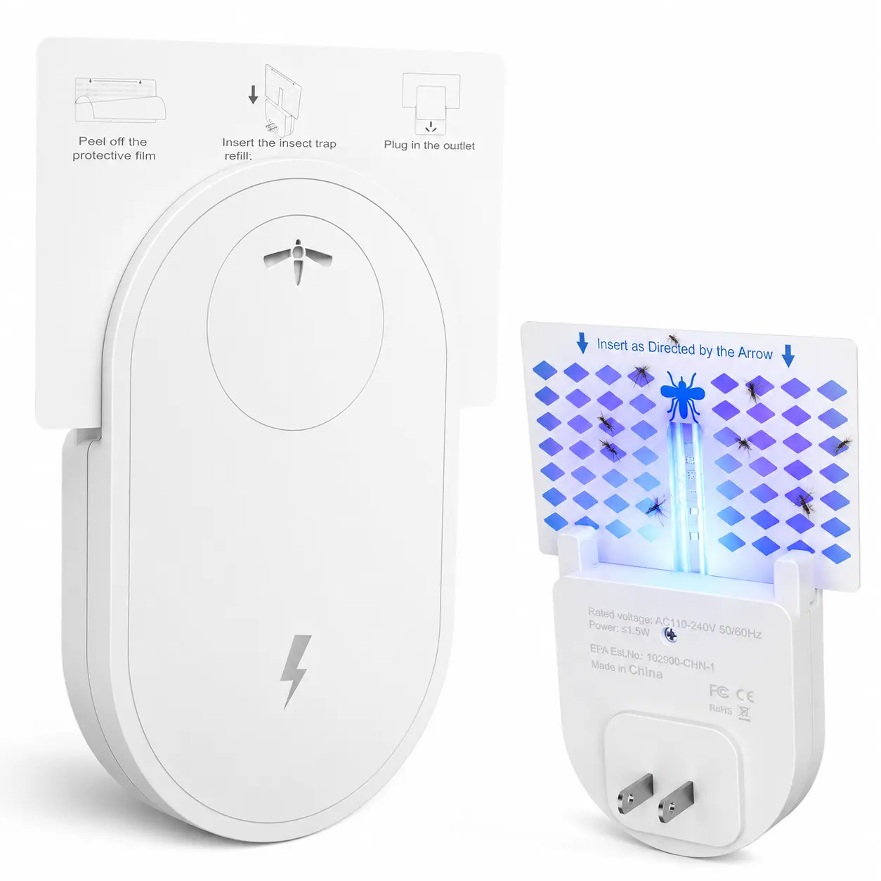 Indoor UV Bug Trap – Sticky Glue Card Catcher for Mosquitoes, Gnats, Fruit Flies & Flying Insects Mosquitotrap Mosquitozapper bug zapper bug zapper solar Mosquitokiller