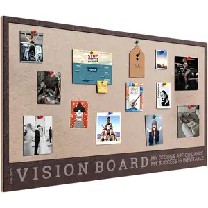 Felt Dream Board Premium DIY Vision Board Kit, Includes Vision Board Supplies and Bottom Plate, 23.6x15.7 inches (Brown+Camel)