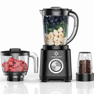 LINKChef Smoothie Blender 57oz  Food Processor Combo with Powerful Chopper Grinder