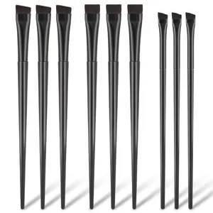 9-Piece Angled Eyeliner Brush Set – Ultra-Thin Liner Brushes for Gel Eyeliner Application, Fine Point Makeup Tools for Women and Girls