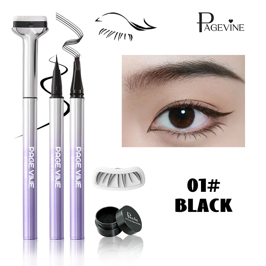 3-in-1 bottom mascara Stamp Eyeliner Pen, Eyebrow Makeup Tool with Waterproof Ink, Quick Easy Application for Defined Eye Look, Portable Cosmetic Pen for Everyday Makeup and Beauty Trends