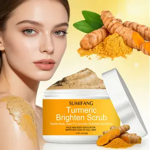 Turmeric Brightening Scrub 100g Body Care | Contains 2% salicylic acid + tea tree oil + hyaluronic acid, gently exfoliates, improves dullness and roughness | Can be used on face and body, moisturizes and brightens, creating smooth and radiant skin