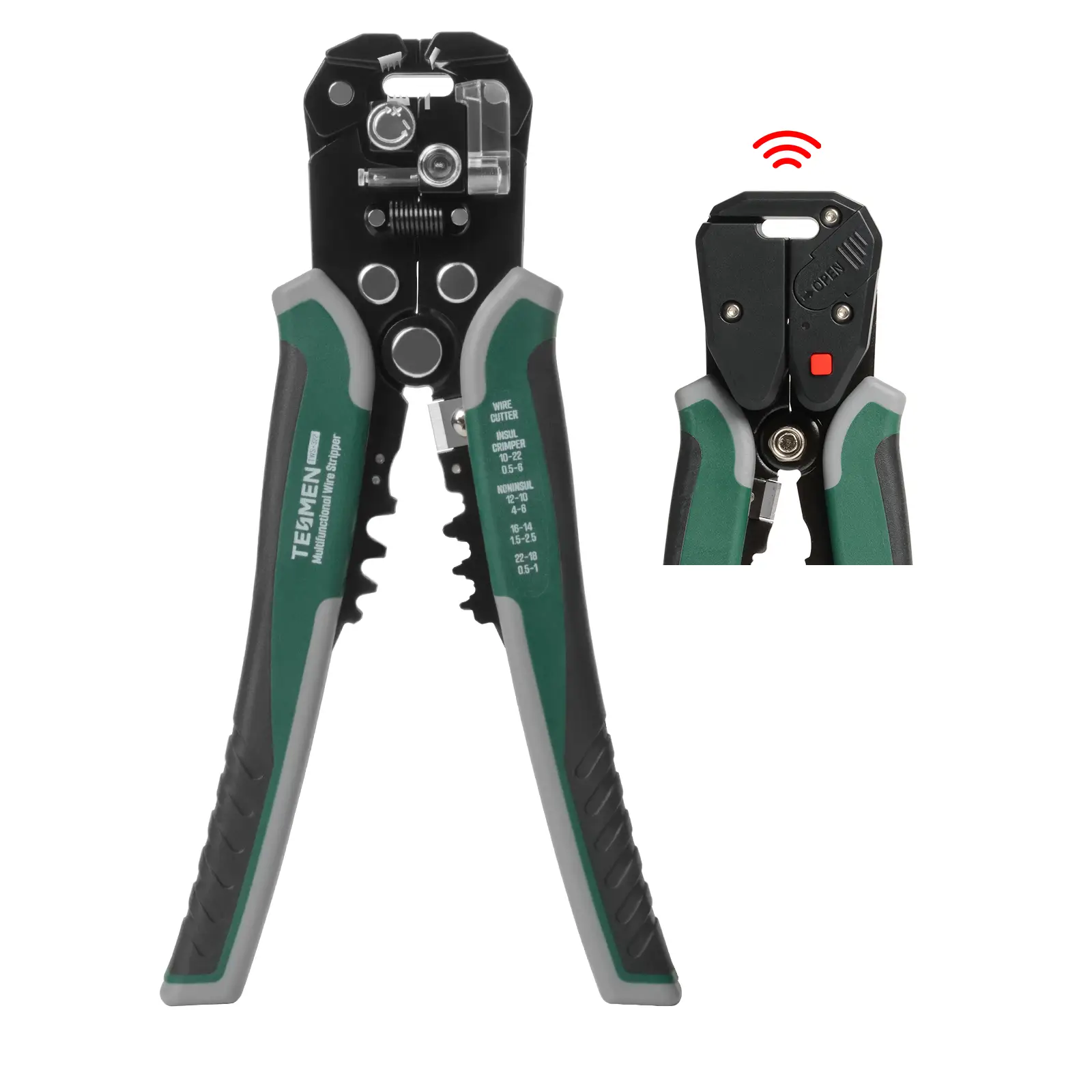 TESMEN TWS-322 Wire Stripper Self Adjusting Cable Stripping tool with Non-Contact Voltage Detection, 4-in-1 Automatic Wire Pliers, Universal Wire Cutt