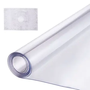 VEVOR Plastic Table Cover, 30x 60 Inch 1.5 mm Thick Clear Table Protector, Rectangle PVC Desk Mat, Waterproof Easy Cleaning Desk Pad Tablecloth, for Office Dresser Dining Room Table Night Stand