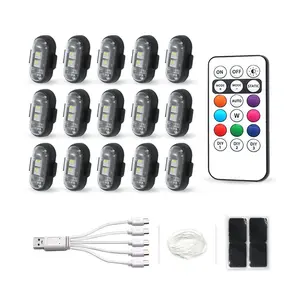 Remote Control Car LED Light, Rechargeable Multi-modes Car LED Light, Durable Motorcycle LED Lights, Self-adhesive Decorative Atmosphere Light for Auto Motorcycle, Vehicle Accessories