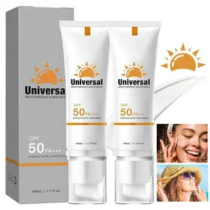 2pcs Sunscreen To Prevent Sunburn Andtanning,Universal Tinted Face MoisturizerSunscreen,SPF 50 PA+++,Water Resistant AndNon-Greasy,For All Type Skin Facial Skincare