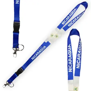 Nicaragua Flag Lanyard – Keychain ID Holder Neck Strap