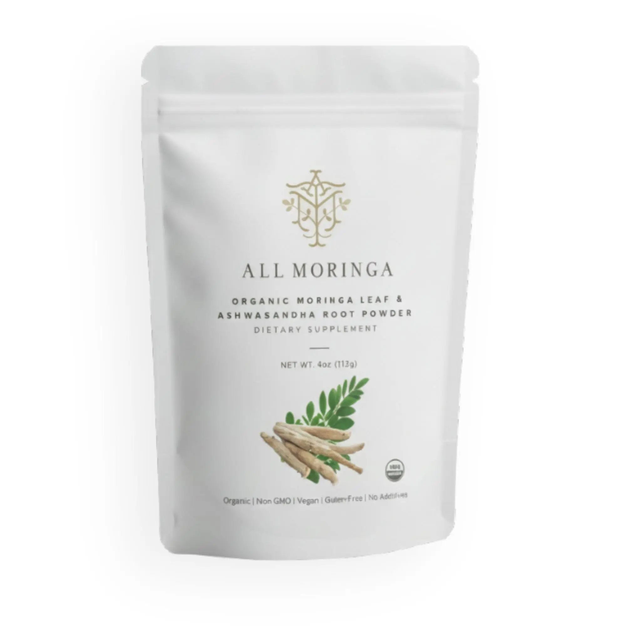 Organic Moringa & Ashwagandha Powder, Adaptogenic Superfood Blend