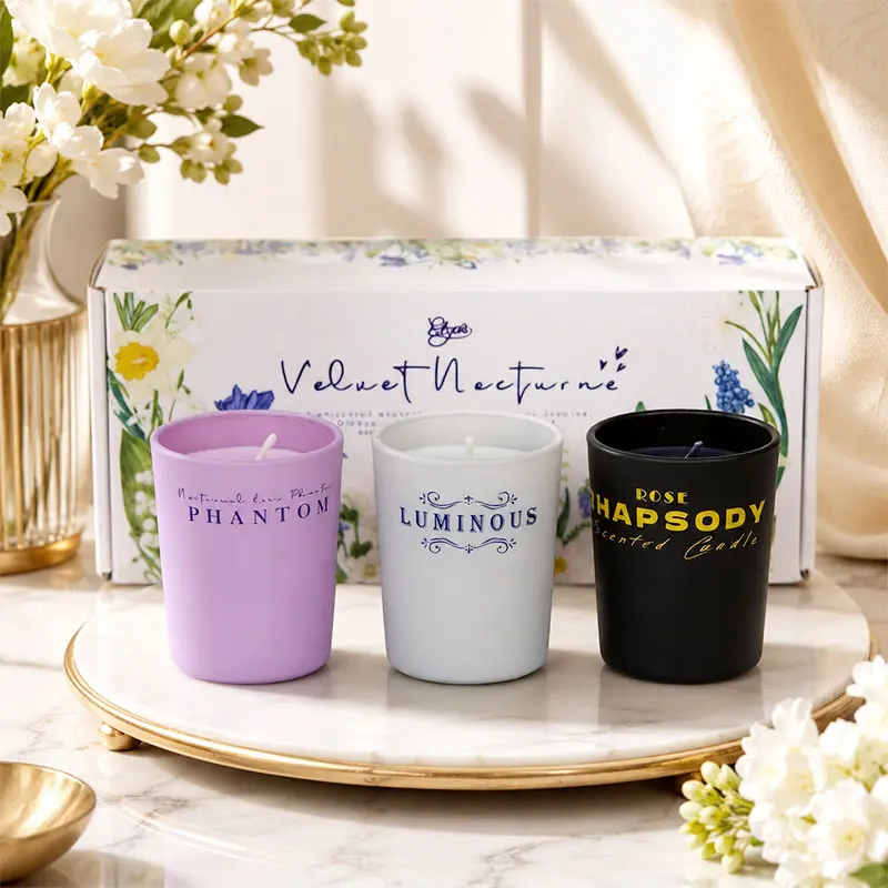 EDGAR Aesthetic Candle Gift Set – Long Lasting Scented Soy Candles for Bedroom, Living Room & Cozy Home Atmosphere 3-Wick