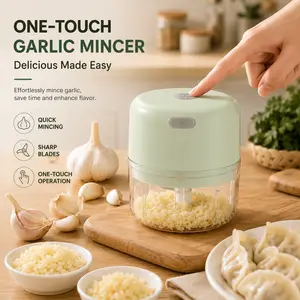 Electric Food Shredder, Mini Meat Grinder, Garlic Puree Maker – USB Rechargeable, Portable Kitchen Gadget for Minced Meat, Veggies, Onion, Ginger, Chili