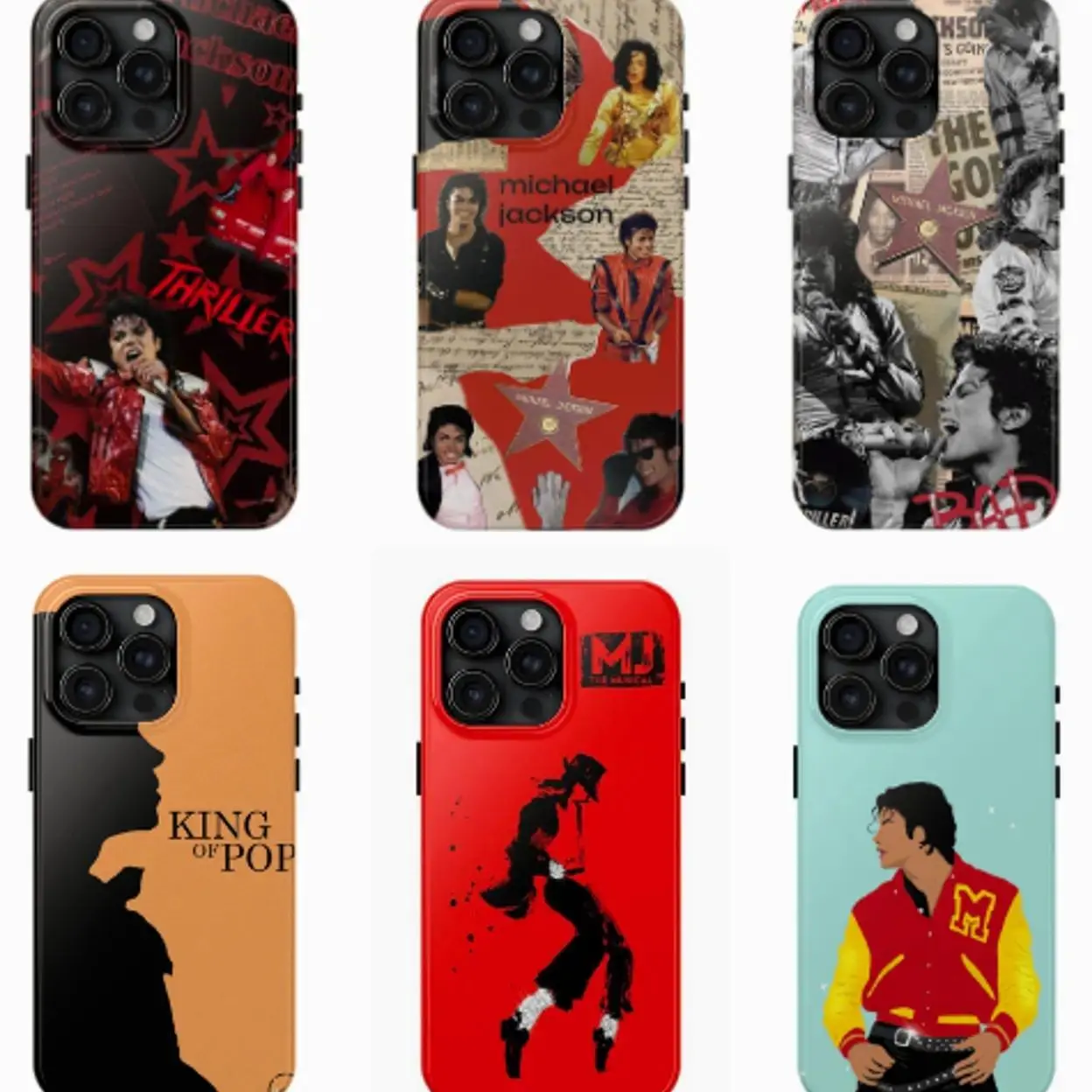 Michael Jackson Retro 90s King of Pop Smartphone Casing - Handheld Cellphone Case for MJ Fans, Compatible with iPhone 17/16/15/14/13/12/11 Pro Max/Plus & Samsung Galaxy S23FE/22/23/24/25 Devices, Accessories