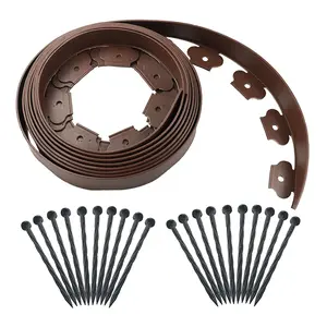 WOWCASE 2 Inch Tall No-Dig Landscape Edging Kit, Bonus Spiral Spikes, Black Plastic Lawn Edging for Landscaping, Lawn, Yard, Flower Gardens Border
