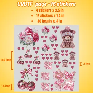 UV Sticker Decal Pages for keychains and tumblers - cup and keychain sticker decor