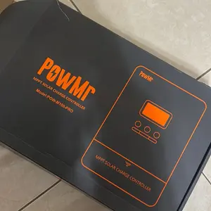 POWMr MPPT Solar Charge Controller Model POW-M100-PRO with Orange Accents and Graphic Icons