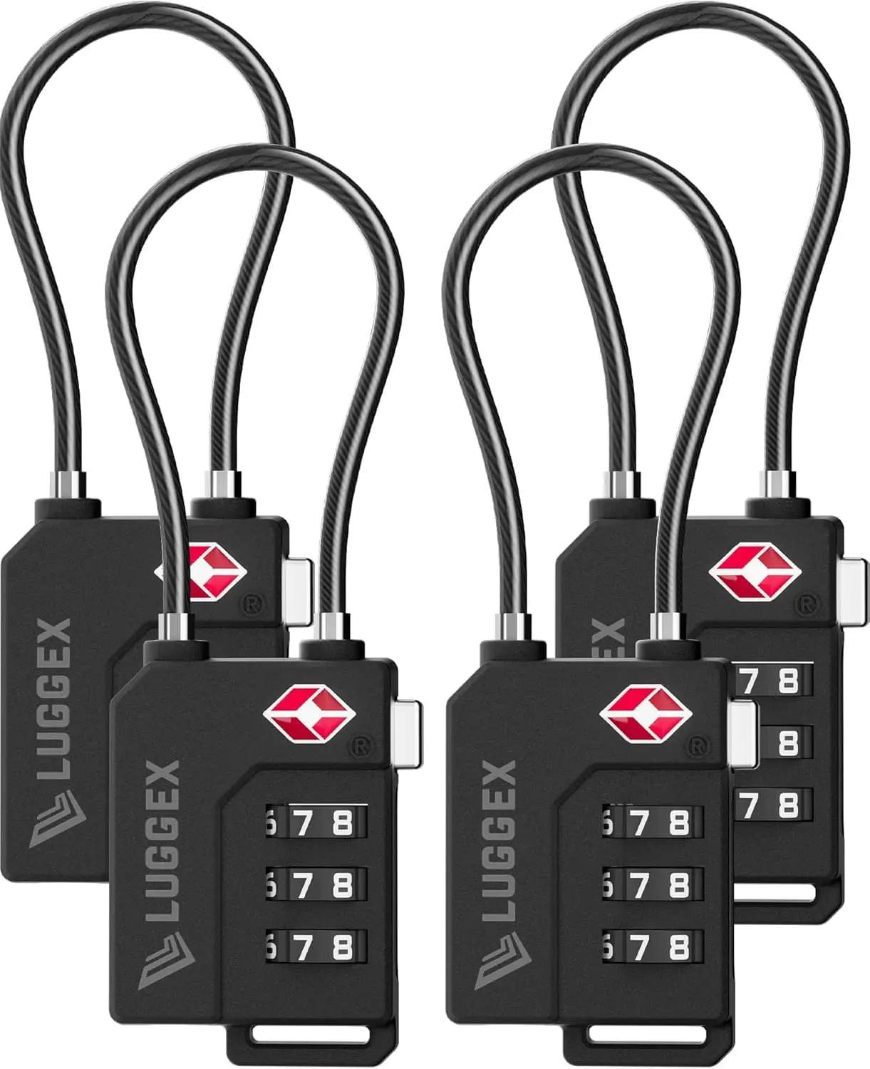 TSA Locks for Luggage, Suitcase Locks TSA Approved, Luggage Locks, Gift Box, Ease of Use & Durable(Black,4 Pack)Gift.