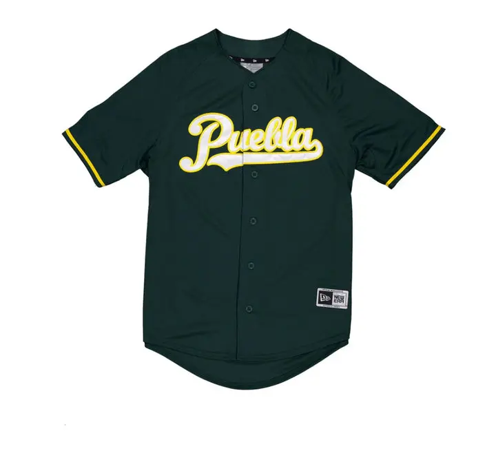 Zacatecas Authentic Green Pericos de Puebla Jersey - Unisex, Breathable, Fitted, Machine Washable, Baseball & Softball Jersey