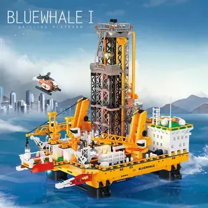 3271PCS Offshore oil wells Building Blocks Set Drilling Platform Model Light Bricks Desktop Decoration Toys For Kids Holiday Gifts