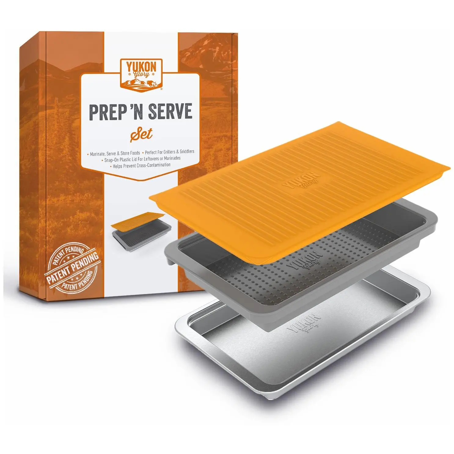 Yukon Glory 3-Piece Grill BBQ Prep 'N Serve Tray Set