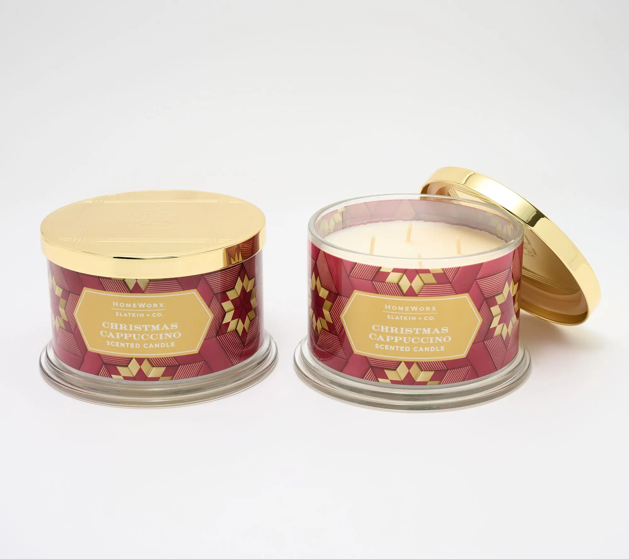 HomeWorx by Slatkin + Co. S/2 Christmas Cappuccino 18oz Candles